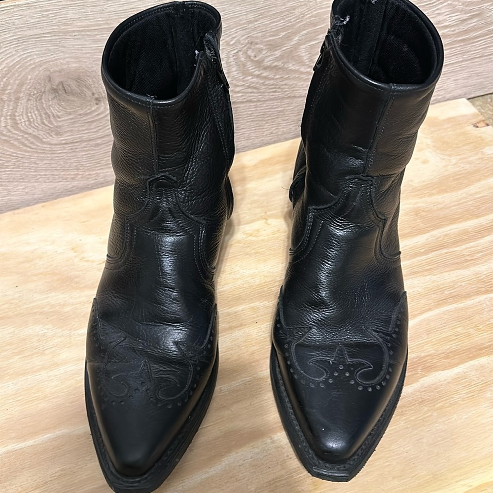 Abilene western black boots leather western heel 11D
